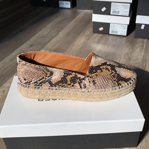 Kurt Geiger Morella LeatherSnake Print Espadrilles - Picture 2 of 8